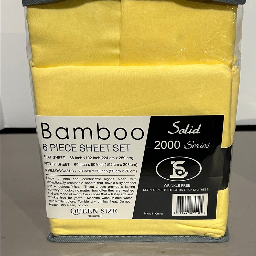Yellow Bamboo 6 Piece Sheet Set